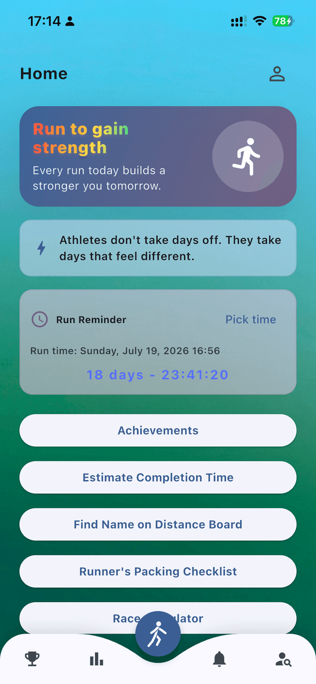 Pace Running For Health app screenshot